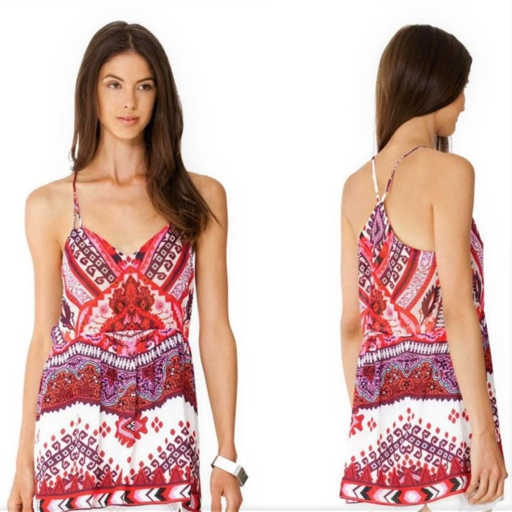 SiLK Hale Bob Tunic Sweetheart Racer Back Adj Straps Babydoll Halter M